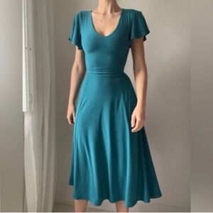 AYM size 2XL Teal Midi Dress